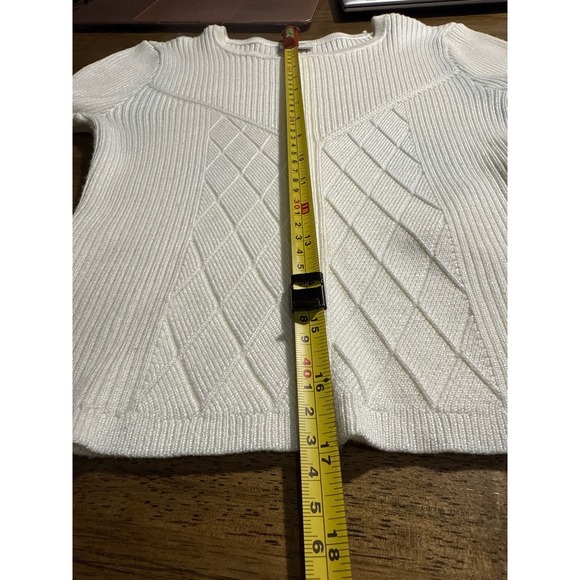 Abercrombie & Fitch Women's Cream Ribbed Knit Long Sleeve Crop‎ Top size Small - Picture 7 of 7